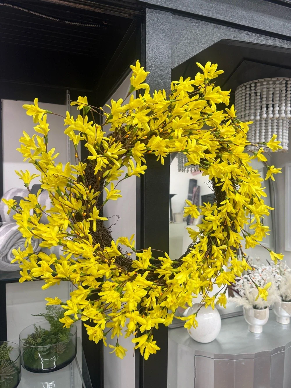26 Inch Forsythia Fall Wreath for Front Door
